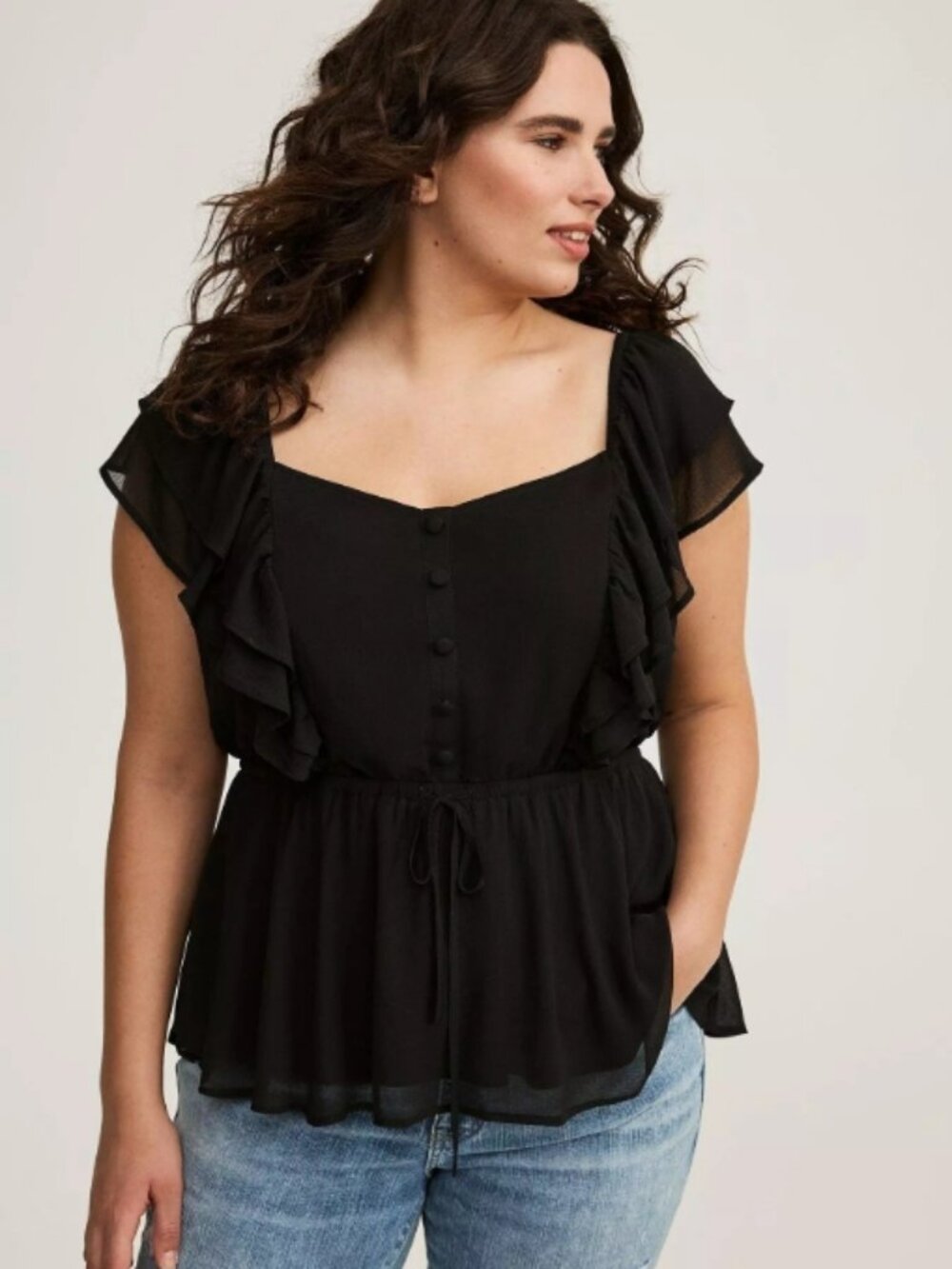 Ruffle Cinched Blouse- Torrid